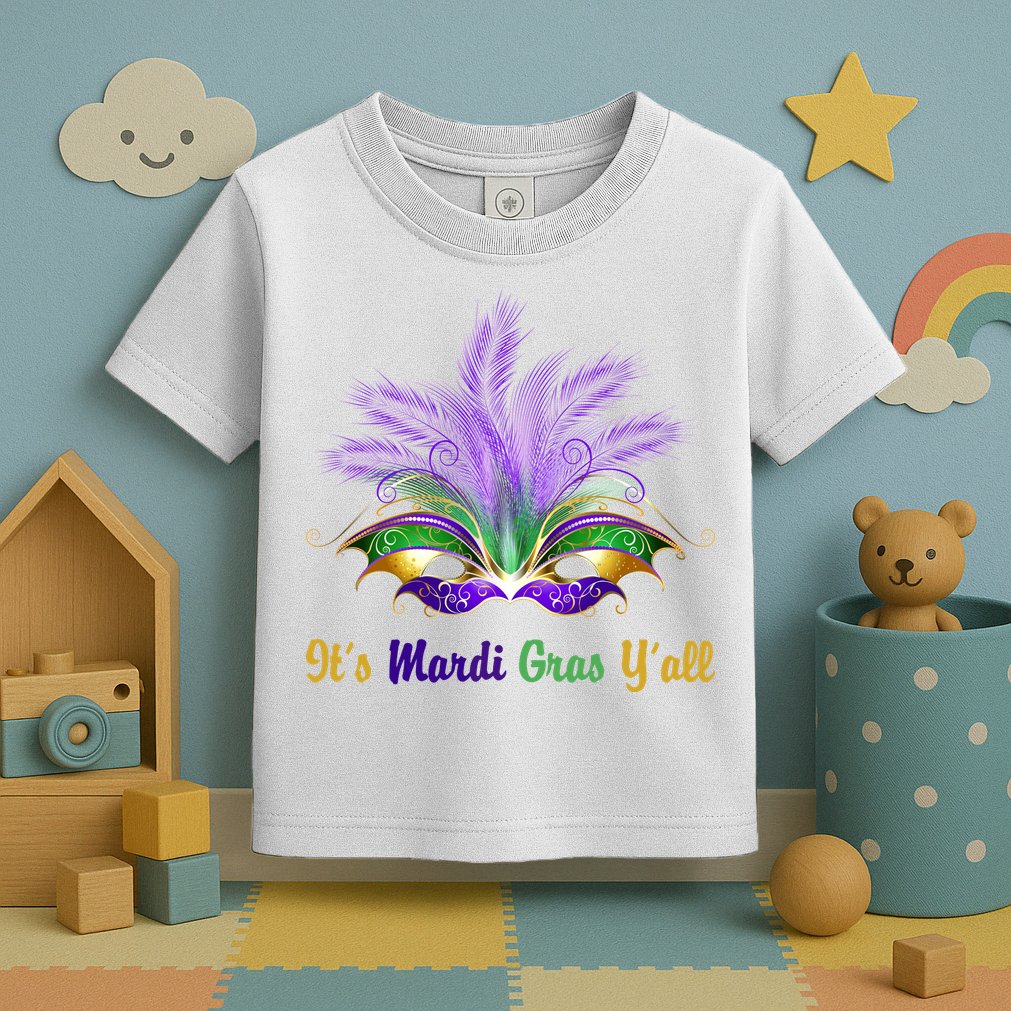 It's Mardi Gras Y'all Festive Party Toddler T-Shirt
