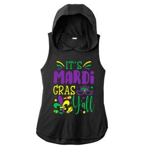 Its Mardi Gras Yall Mardi Gras Party Mask Costume Ladies PosiCharge Tri-Blend Wicking Draft Hoodie Tank