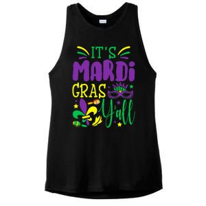 Its Mardi Gras Yall Mardi Gras Party Mask Costume Ladies PosiCharge Tri-Blend Wicking Tank