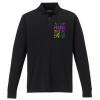 Its Mardi Gras Yall Mardi Gras Party Mask Costume Performance Long Sleeve Polo