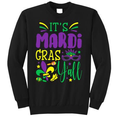 Its Mardi Gras Yall Mardi Gras Party Mask Costume Sweatshirt