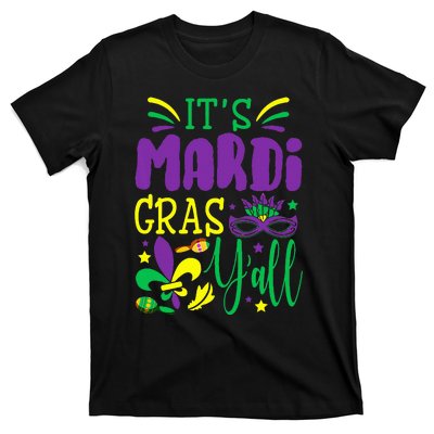 Its Mardi Gras Yall Mardi Gras Party Mask Costume T-Shirt