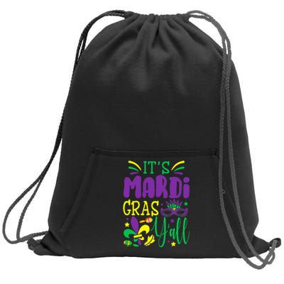 Its Mardi Gras Yall Mardi Gras Party Mask Costume Sweatshirt Cinch Pack Bag