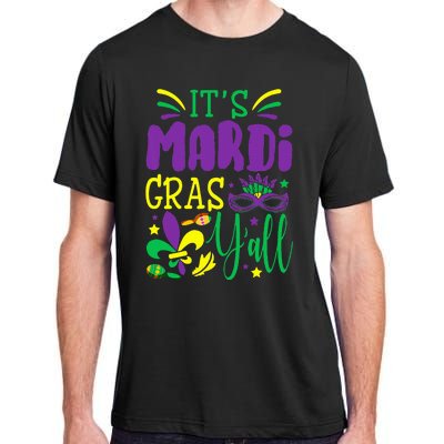 Its Mardi Gras Yall Mardi Gras Party Mask Costume Adult ChromaSoft Performance T-Shirt