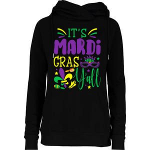 Its Mardi Gras Yall Mardi Gras Party Mask Costume Womens Funnel Neck Pullover Hood