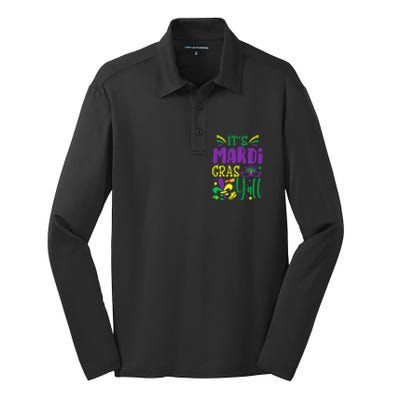 Its Mardi Gras Yall Mardi Gras Party Mask Costume Silk Touch Performance Long Sleeve Polo