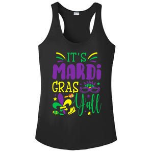 Its Mardi Gras Yall Mardi Gras Party Mask Costume Ladies PosiCharge Competitor Racerback Tank