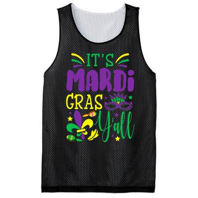 Its Mardi Gras Yall Mardi Gras Party Mask Costume Mesh Reversible Basketball Jersey Tank