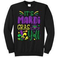 Its Mardi Gras Yall Mardi Gras Party Mask Costume Tall Sweatshirt