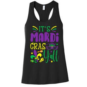 Its Mardi Gras Yall Mardi Gras Party Mask Costume Women's Racerback Tank