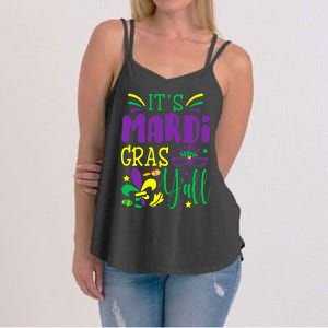 Its Mardi Gras Yall Mardi Gras Party Mask Costume Women's Strappy Tank