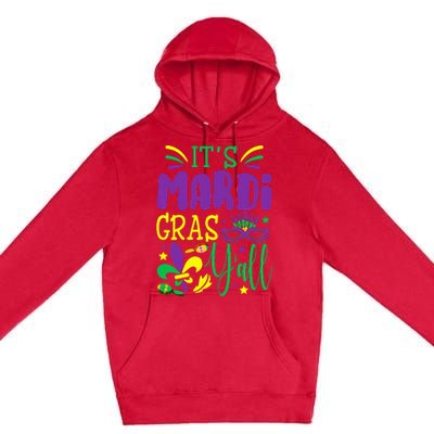 Its Mardi Gras Yall Mardi Gras Party Mask Costume Premium Pullover Hoodie