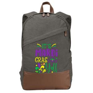 Its Mardi Gras Yall Mardi Gras Party Mask Costume Cotton Canvas Backpack