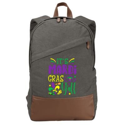 Its Mardi Gras Yall Mardi Gras Party Mask Costume Cotton Canvas Backpack