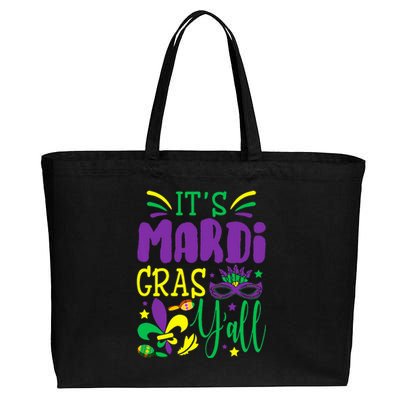 Its Mardi Gras Yall Mardi Gras Party Mask Costume Cotton Canvas Jumbo Tote