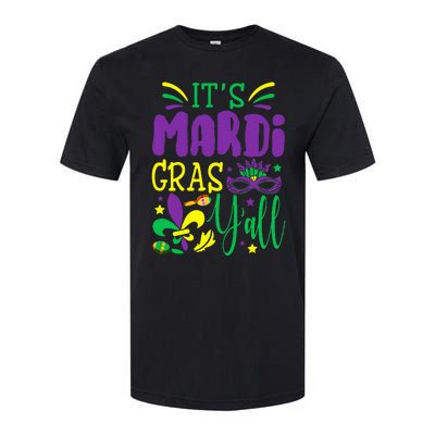 Its Mardi Gras Yall Mardi Gras Party Mask Costume Softstyle CVC T-Shirt