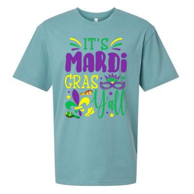 Its Mardi Gras Yall Mardi Gras Party Mask Costume Sueded Cloud Jersey T-Shirt