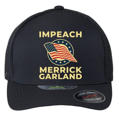 Impeach Merrick Garland Defund The FBI Conservative Flexfit Unipanel Trucker Cap