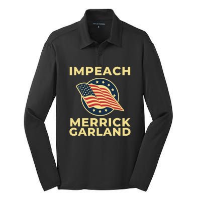 Impeach Merrick Garland Defund The FBI Conservative Silk Touch Performance Long Sleeve Polo