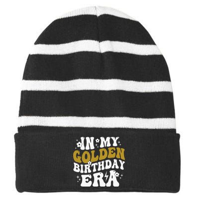 In My Golden Birthday Era Striped Beanie with Solid Band