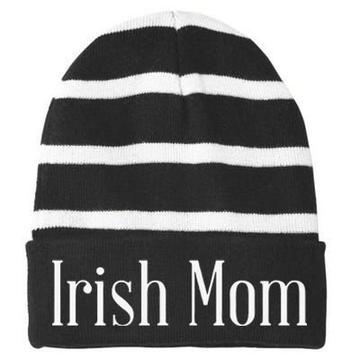 Irish Mom Gift Happy St Saint Patrick's Day Striped Beanie with Solid Band