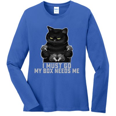 I Must Go My Box Needs Me Kickboxing Boxing Gym Coach Boxer Cute Gift Ladies Long Sleeve Shirt