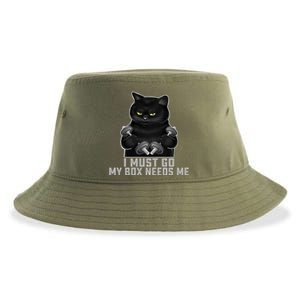 I Must Go My Box Needs Me Kickboxing Boxing Gym Coach Boxer Cute Gift Sustainable Bucket Hat