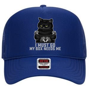 I Must Go My Box Needs Me Kickboxing Boxing Gym Coach Boxer Cute Gift High Crown Mesh Back Trucker Hat