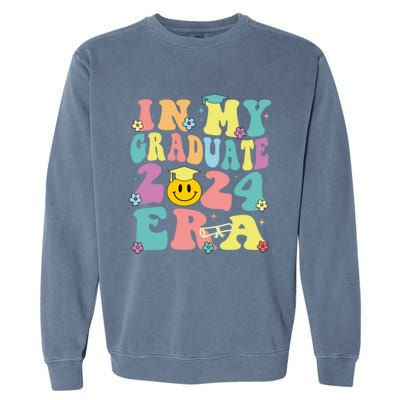 In My Graduate 2024 Era Funny Graduation Groovy Gift Garment-Dyed Sweatshirt