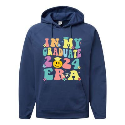 In My Graduate 2024 Era Funny Graduation Groovy Gift Performance Fleece Hoodie