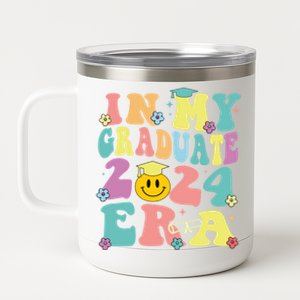 In My Graduate 2024 Era Funny Graduation Groovy Gift 12 oz Stainless Steel Tumbler Cup