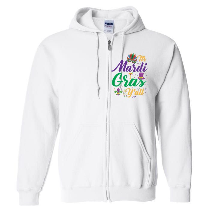 It's Mardi Gras Y'all Full Zip Hoodie