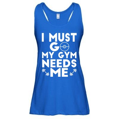 I Must Go My Gym Needs Me Cool Gift Ladies Essential Flowy Tank