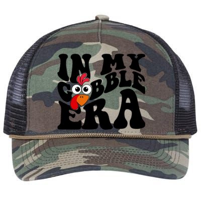 In My Gobble Era Thanksgiving Gobble Squad Turkey Cute Gift Retro Rope Trucker Hat Cap