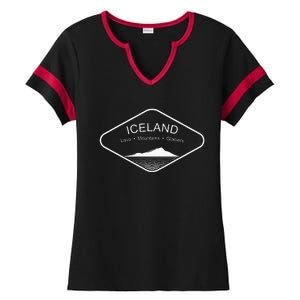 Iceland Mountains Gift Reykjavik Souvenir Volcano Europe Ladies Halftime Notch Neck Tee