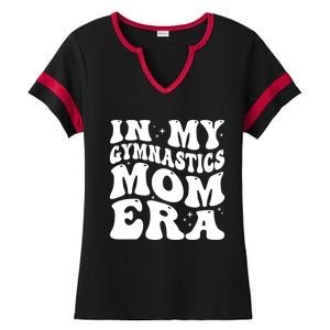 In My Gymnastics Mom Era Groovy Retro Funny Gymnastics Mom Gift Ladies Halftime Notch Neck Tee