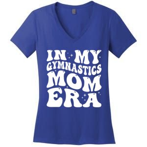 In My Gymnastics Mom Era Groovy Retro Funny Gymnastics Mom Gift Women's V-Neck T-Shirt