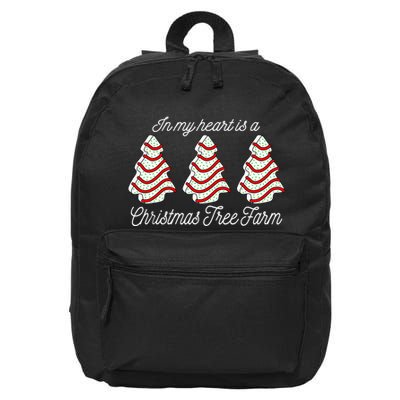 In My Heart Is A Christmas Tree Farm Christmas Tree Cake 16 in Basic Backpack