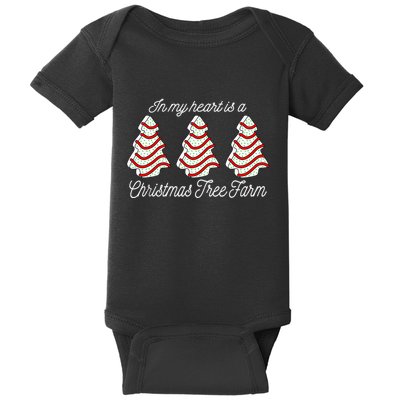In My Heart Is A Christmas Tree Farm Christmas Tree Cake Baby Bodysuit