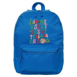 In My Holly Christmas Jolly Teacher Era Vibes Funny Gift 16 in Basic Backpack