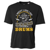 In My Head I'm Playing My Drums Drummer Percussionist Cooling Performance Crew T-Shirt