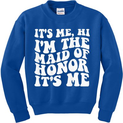 Its Me Hi Im The Maid Of Honor Its Me On Back Kids Sweatshirt