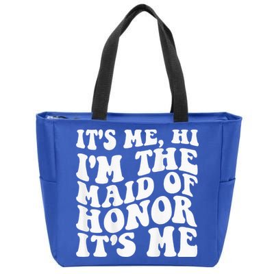 Its Me Hi Im The Maid Of Honor Its Me On Back Zip Tote Bag