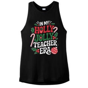 In My Holly Xmas Jolly Teacher Era Christmas Spirit Holiday Ladies PosiCharge Tri-Blend Wicking Tank