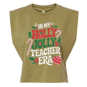 In My Holly Xmas Jolly Teacher Era Christmas Spirit Holiday Garment-Dyed Women's Muscle Tee