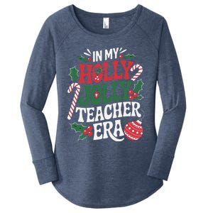 In My Holly Xmas Jolly Teacher Era Christmas Spirit Holiday Women's Perfect Tri Tunic Long Sleeve Shirt