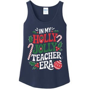 In My Holly Xmas Jolly Teacher Era Christmas Spirit Holiday Ladies Essential Tank