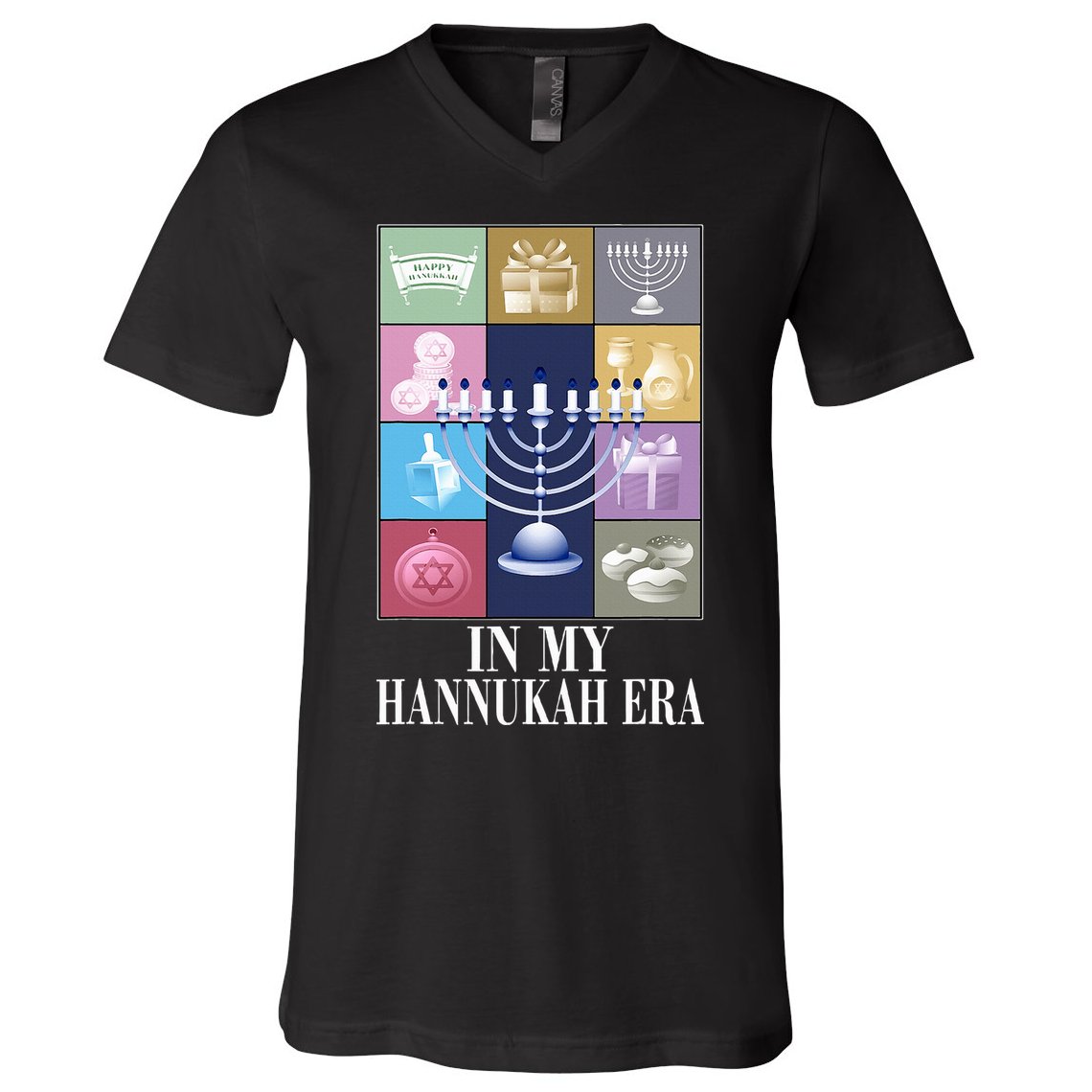 In My Hanukkah Era Ugly Jewish Xmas Funny Christmas Hanukkah   V-Neck T-Shirt