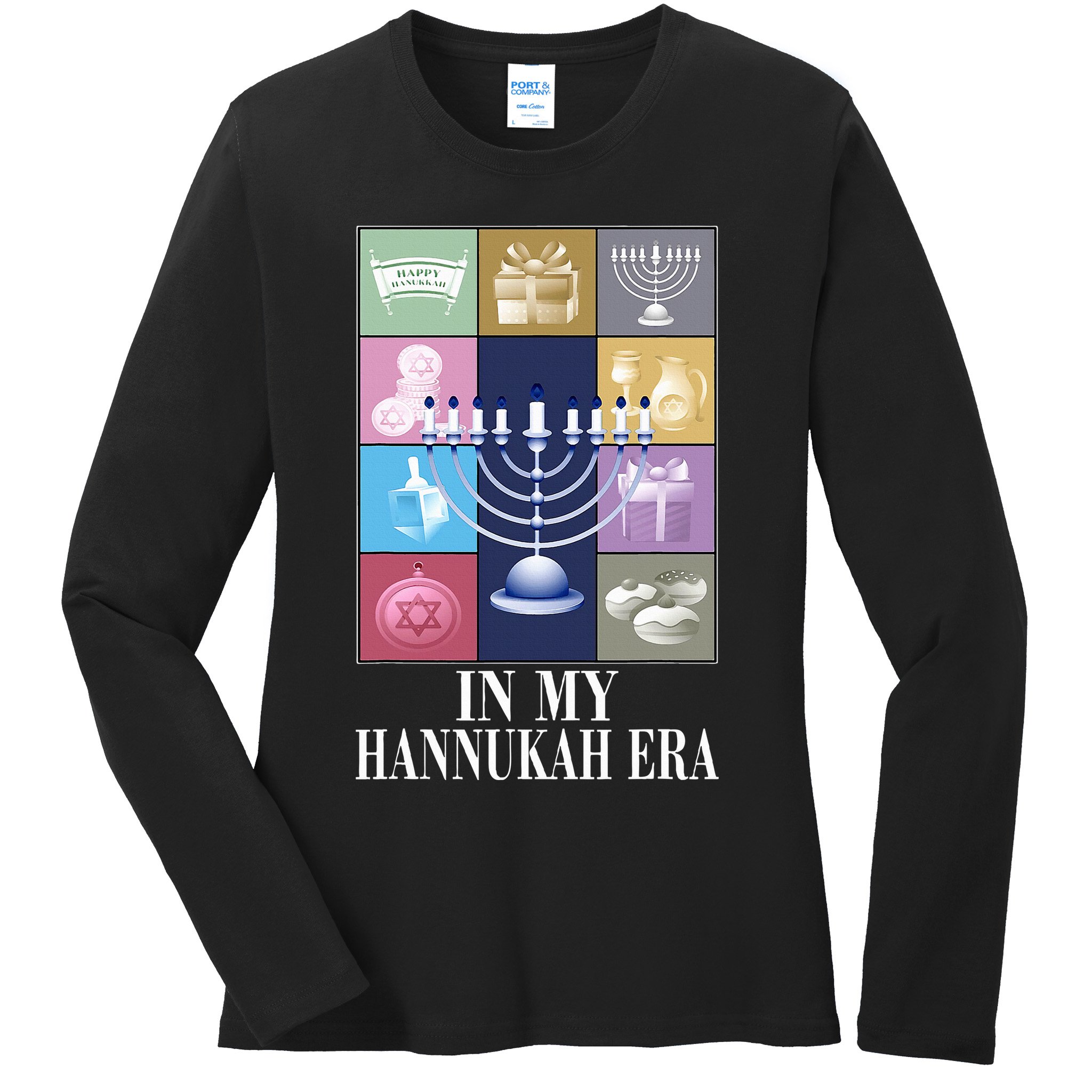 In My Hanukkah Era Ugly Jewish Xmas Funny Christmas Hanukkah   Ladies Long Sleeve Shirt