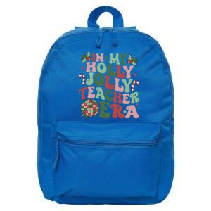 In My Holly Xmas Jolly Teacher Era Teacher Vibes Christmas Gift 16 in Basic Backpack